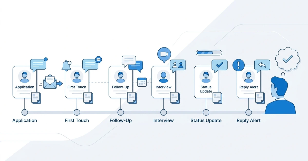 Application, First Touch, Follow-Up, Interview, Status Update, Reply Alert