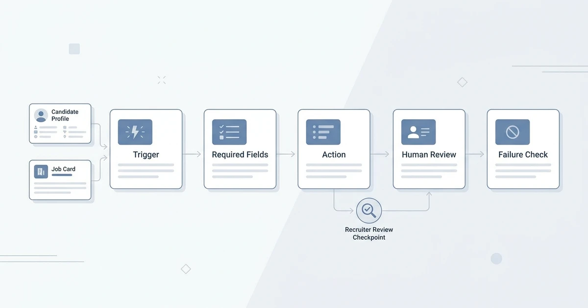 Trigger, Required Fields, Action, Human Review, Failure Check