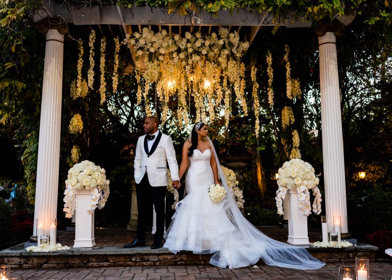 Couple portrait in garden