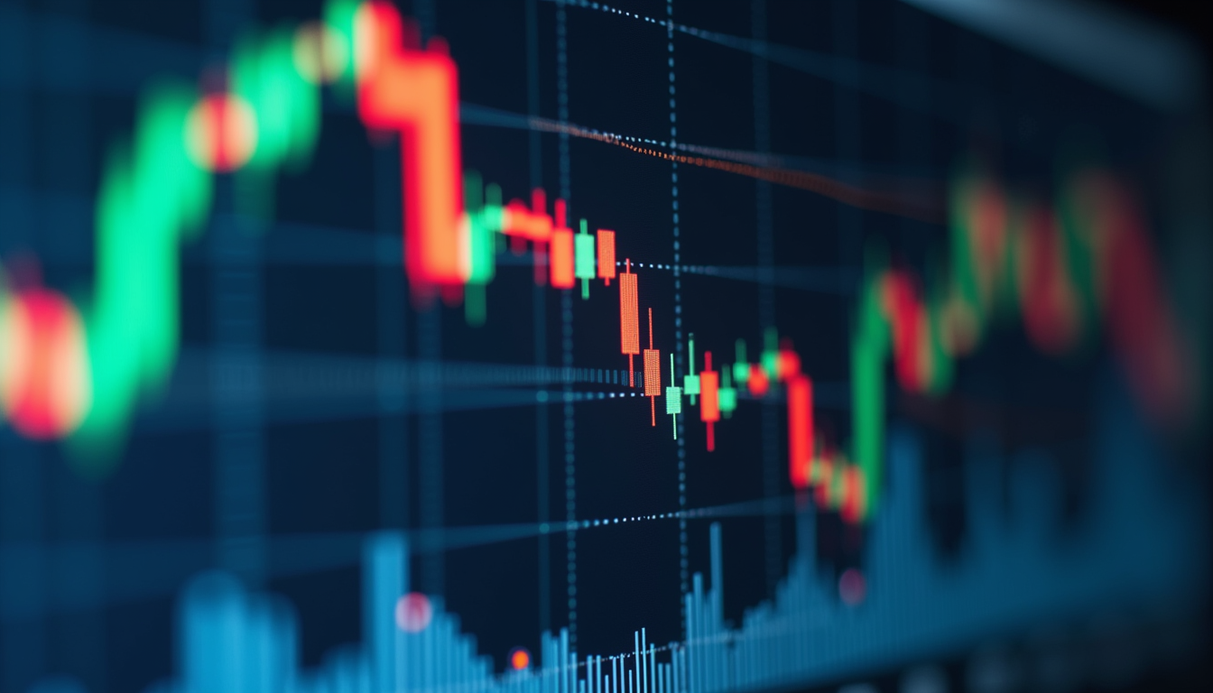 Close-up view of a digital trading screen showing Solana price charts