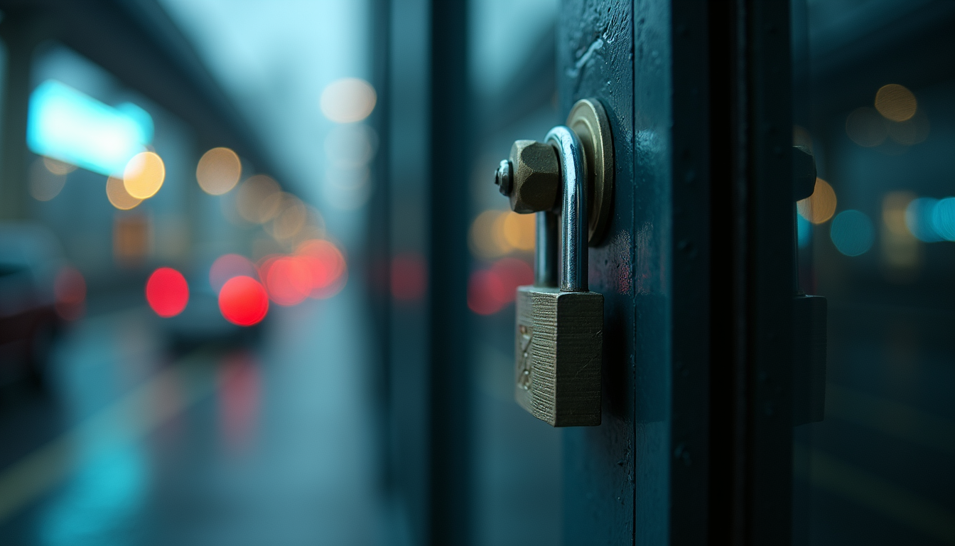 Close-up view of a secure digital lock