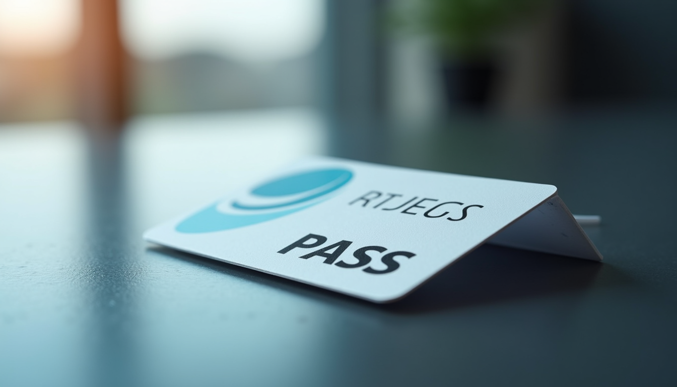 Close-up view of a digital access pass showcased on a sleek background