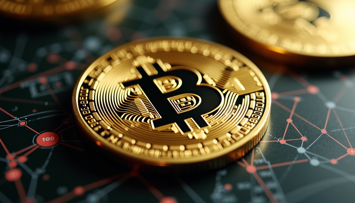 Close-up view of a blockchain authentication token