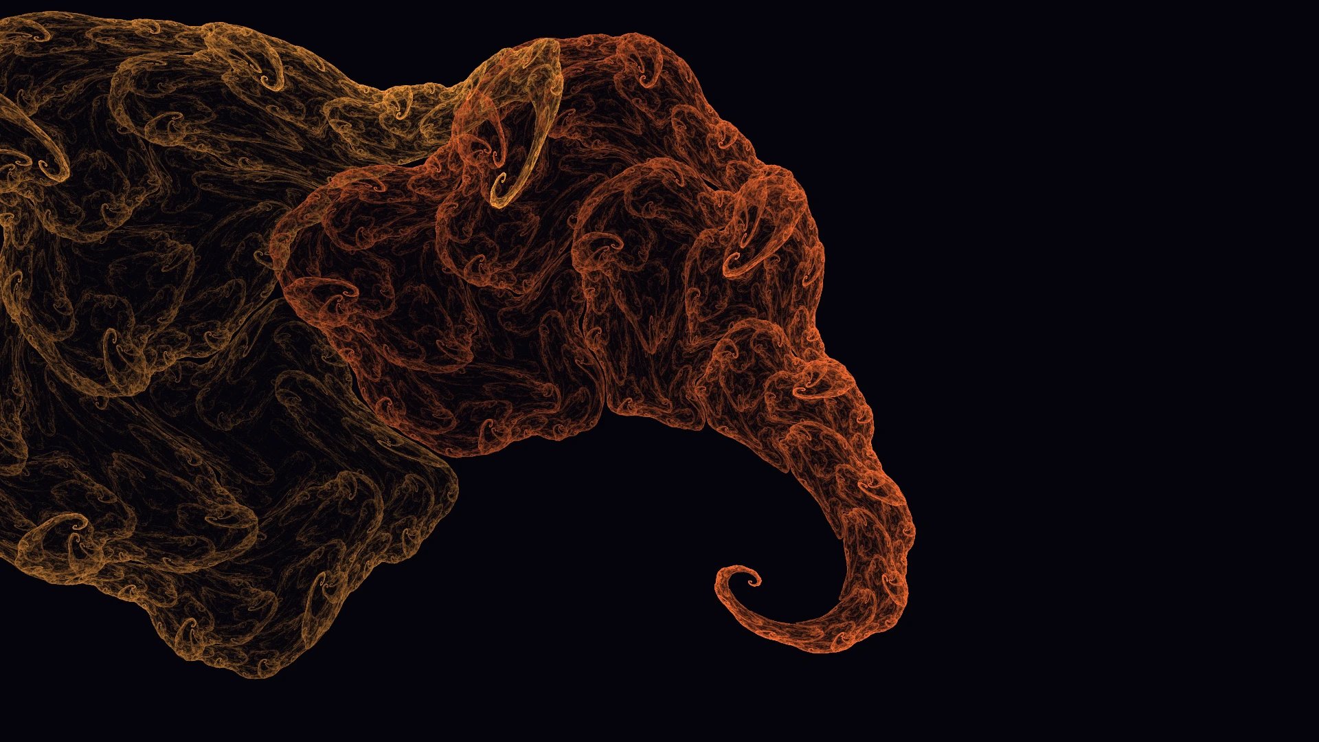 Fiery Pachyderm — Flame fractal art by Jema