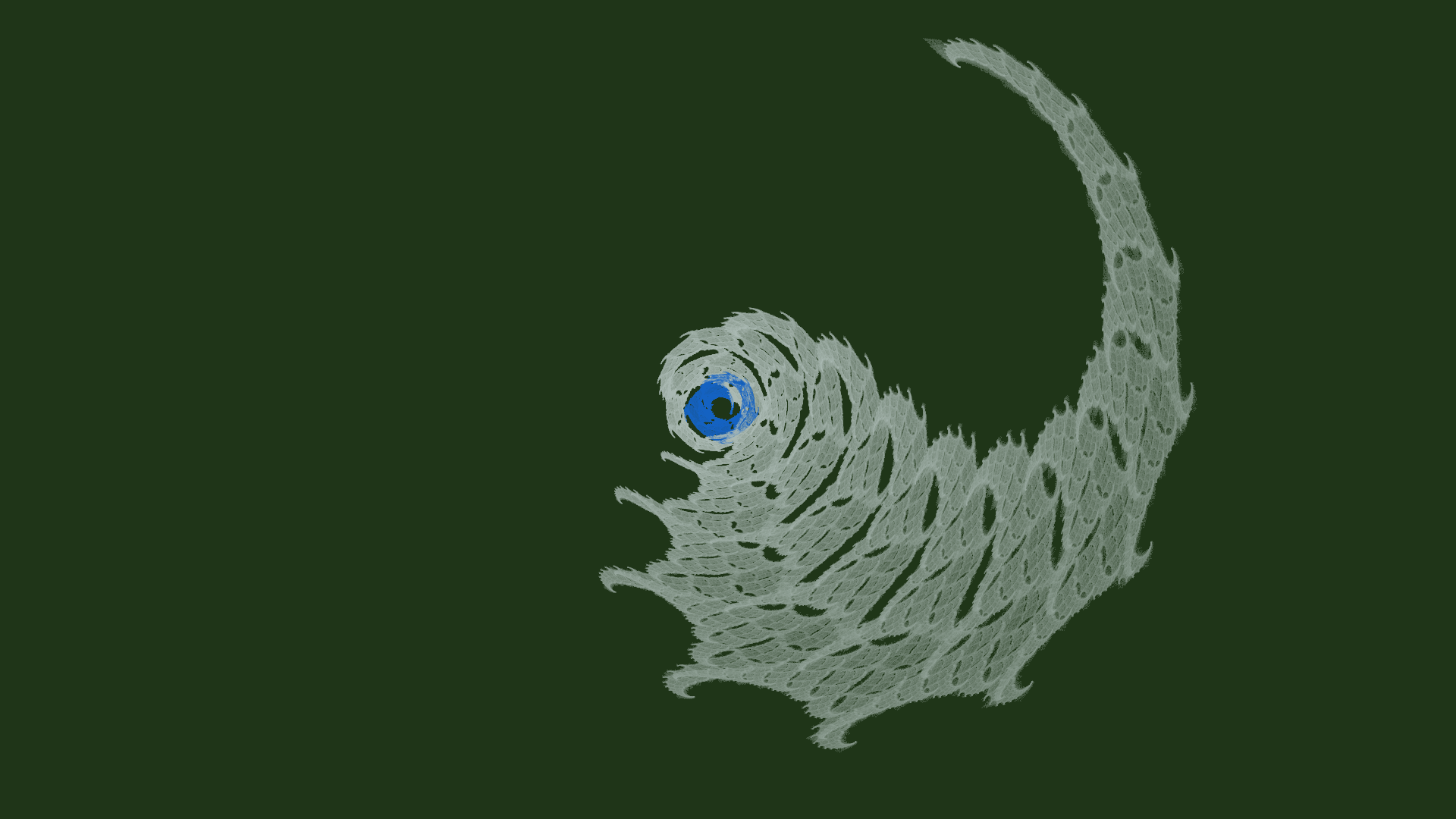 Blue-Eyed Caterpillar — フレームフラクタルアート 作成: Jema