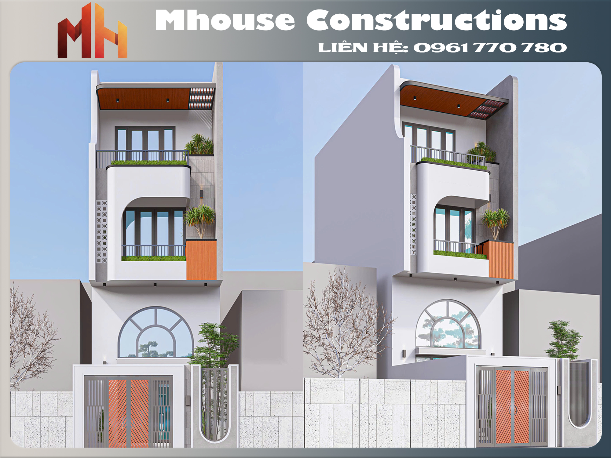 Thiết kế nhà phố tại Trực Ninh Nam Định có gác lửng