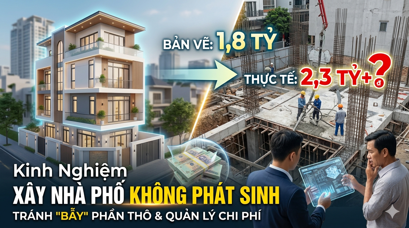 Hiện Thực Hóa Bản Vẽ: Kinh Nghiệm Thi Công Nhà Phố Hiện Đại Tránh "Bẫy" Phát Sinh Chi Phí