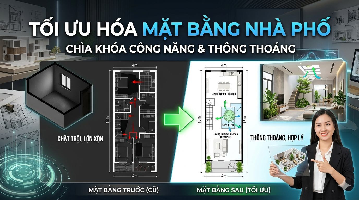 Nghệ Thuật Sắp Đặt Không Gian: Nguyên Lý Tối Ưu Hóa Mặt Bằng Công Năng Cho Nhà Phố Hiện Đại