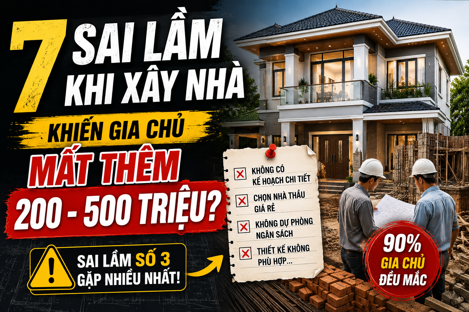 7 Sai Lầm Khi Xây Nhà Khiến Gia Chủ Mất Thêm 200-500 Triệu Đồng – Sai Lầm Số 3 Gặp Nhiều Nhất