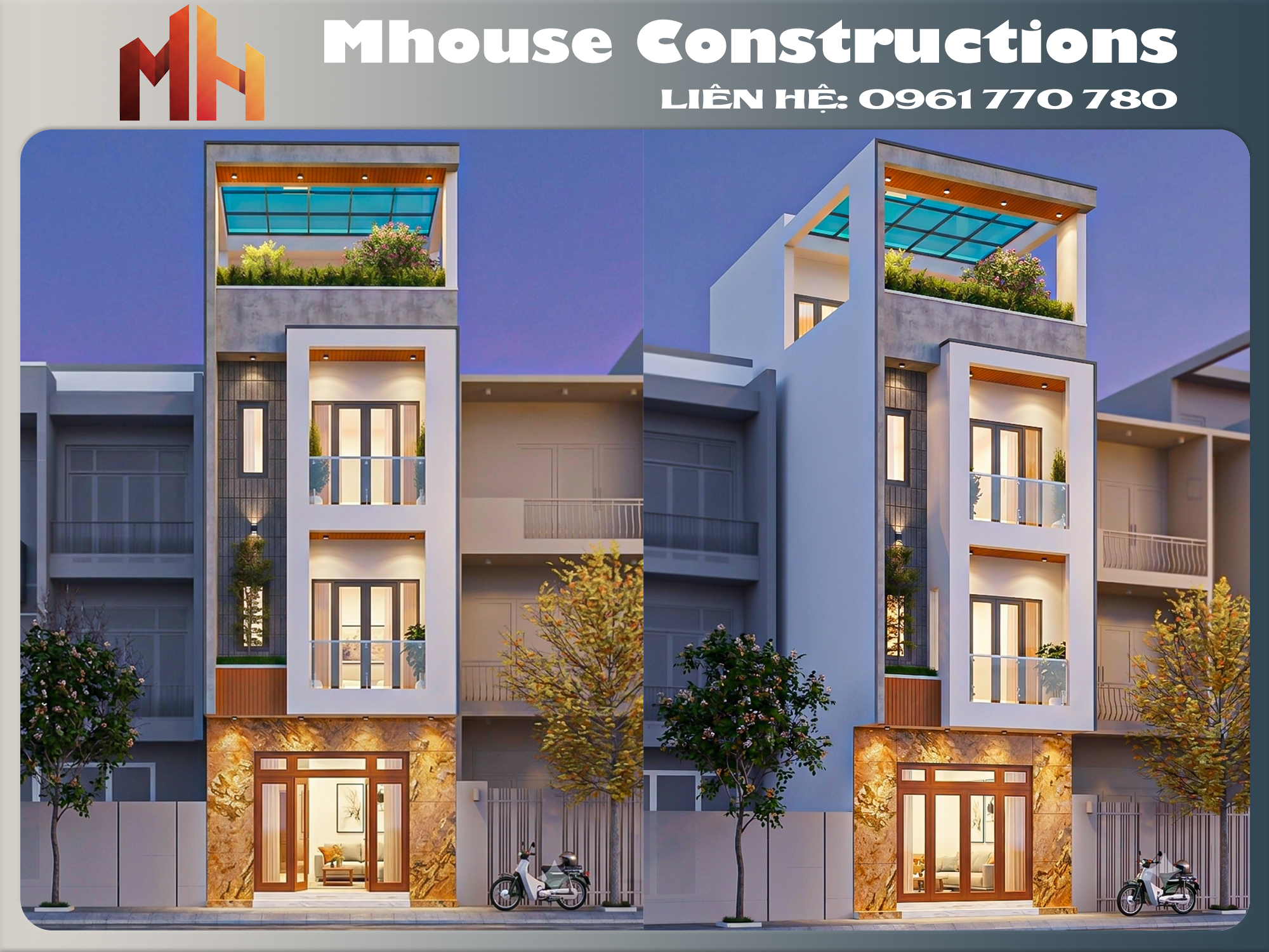 Thiết kế Nhà phố hiện đại 5x15m, có thang máy