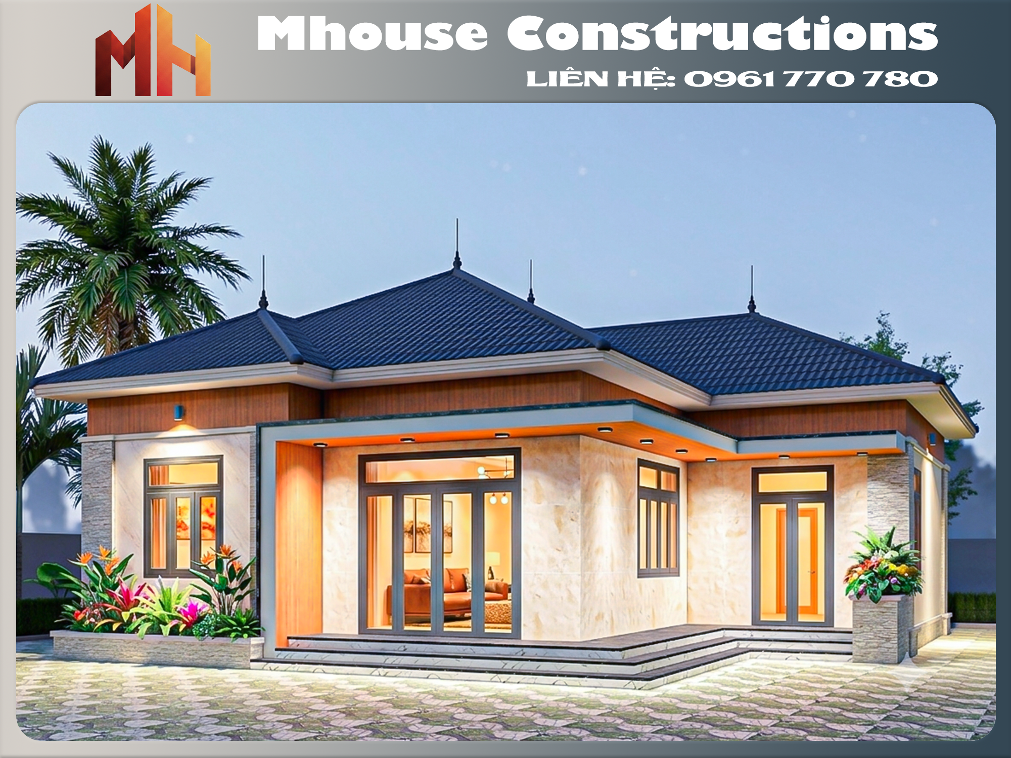 Thiết kế nhà cấp 4 mái Nhật hiện đại