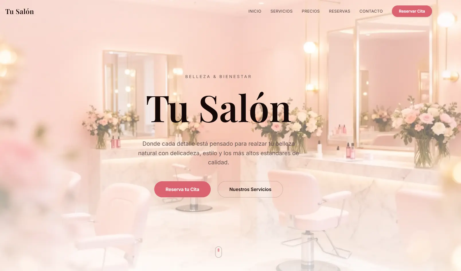 Landing Page – Salón de Belleza & Bienestar