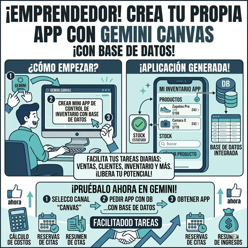 Gemini Canvas: Crea Apps para tu Negocio con IA Sin Saber Programar