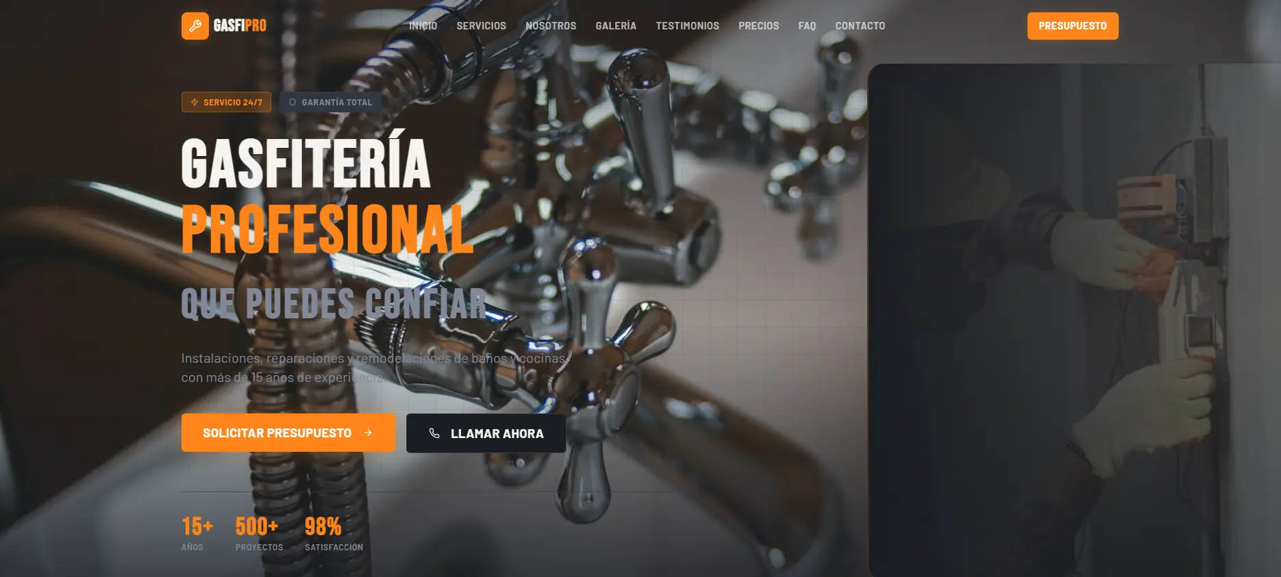 Landing Page – Servicios de Gasfitería