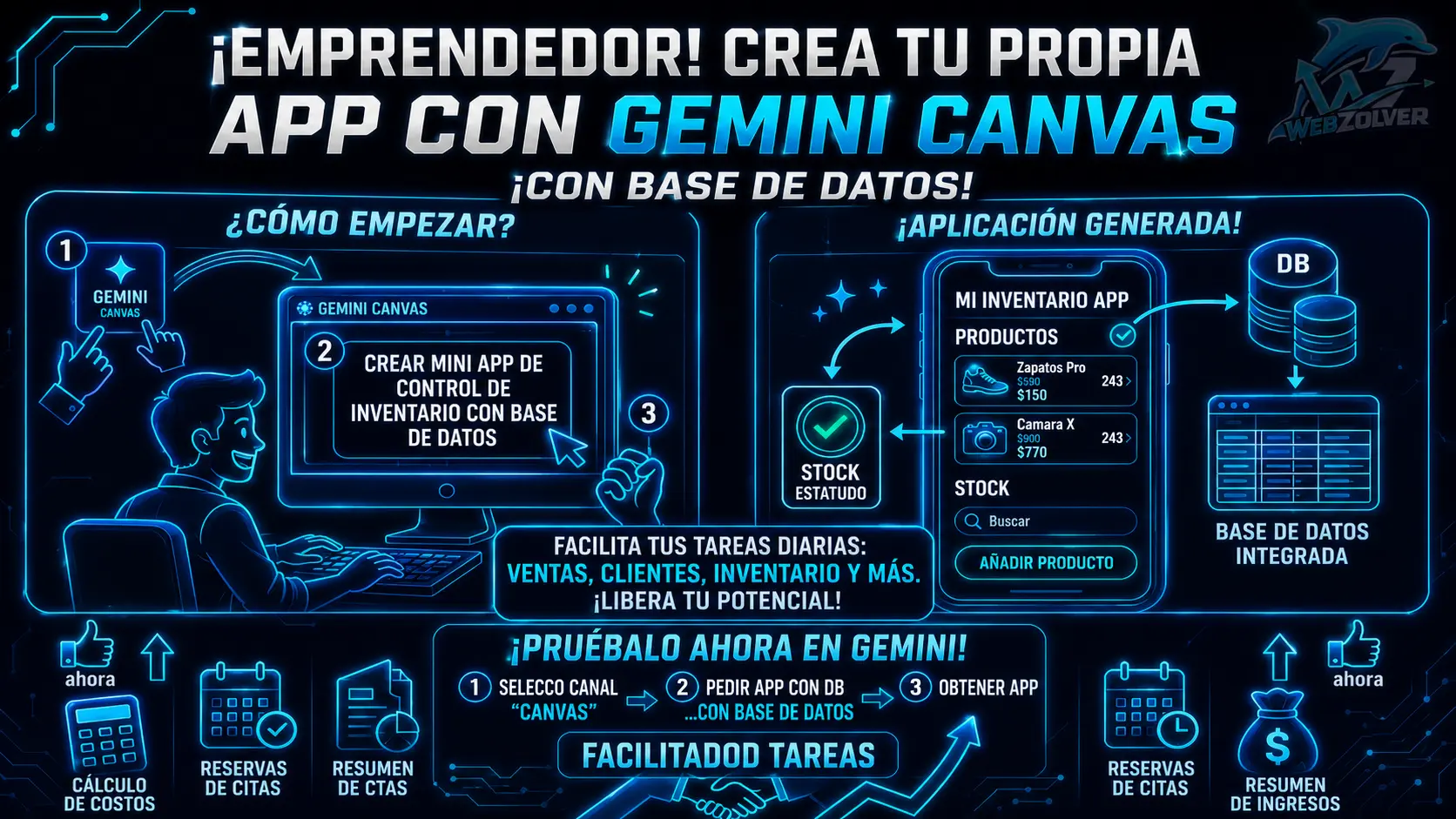 Gemini Canvas: Crea Apps para tu Negocio con IA Sin Saber Programar