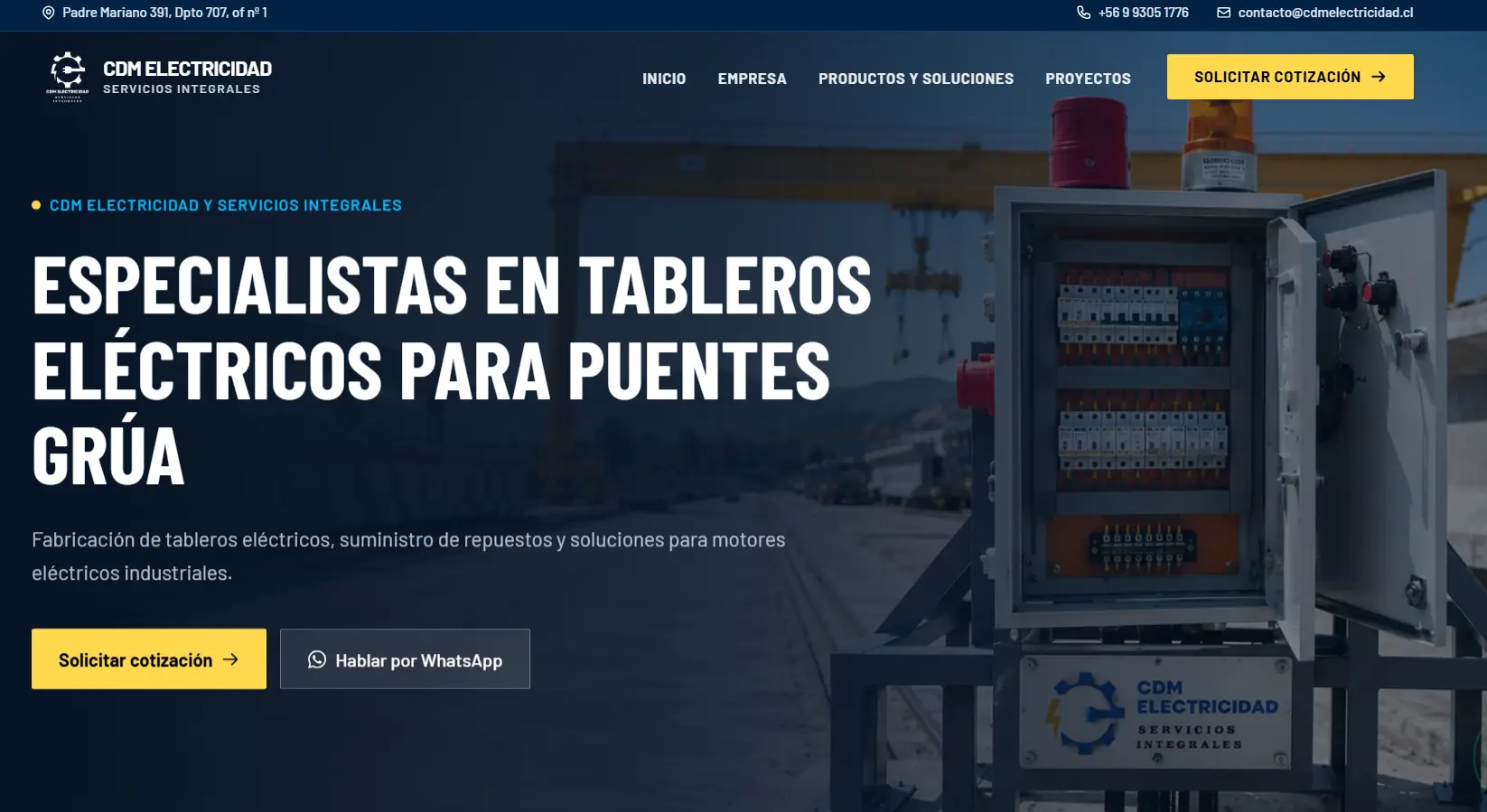 Landing Page servicios electricos puente grua - Imagen 1