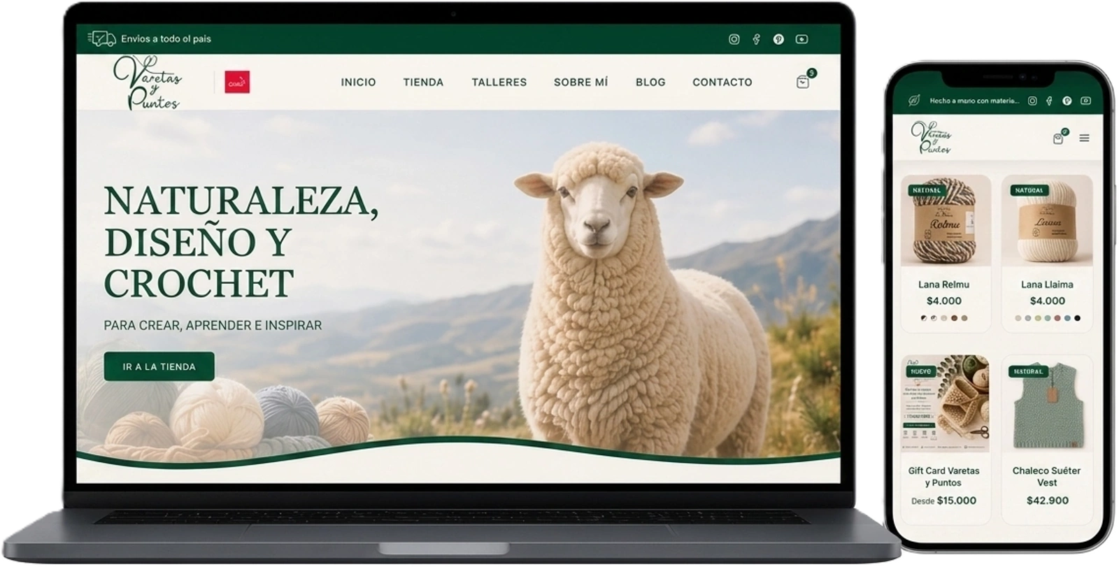 Catálogo Digital y Tienda Web para Marca de Diseño y Tejido Artesanal - Proyecto Página Web en Chile