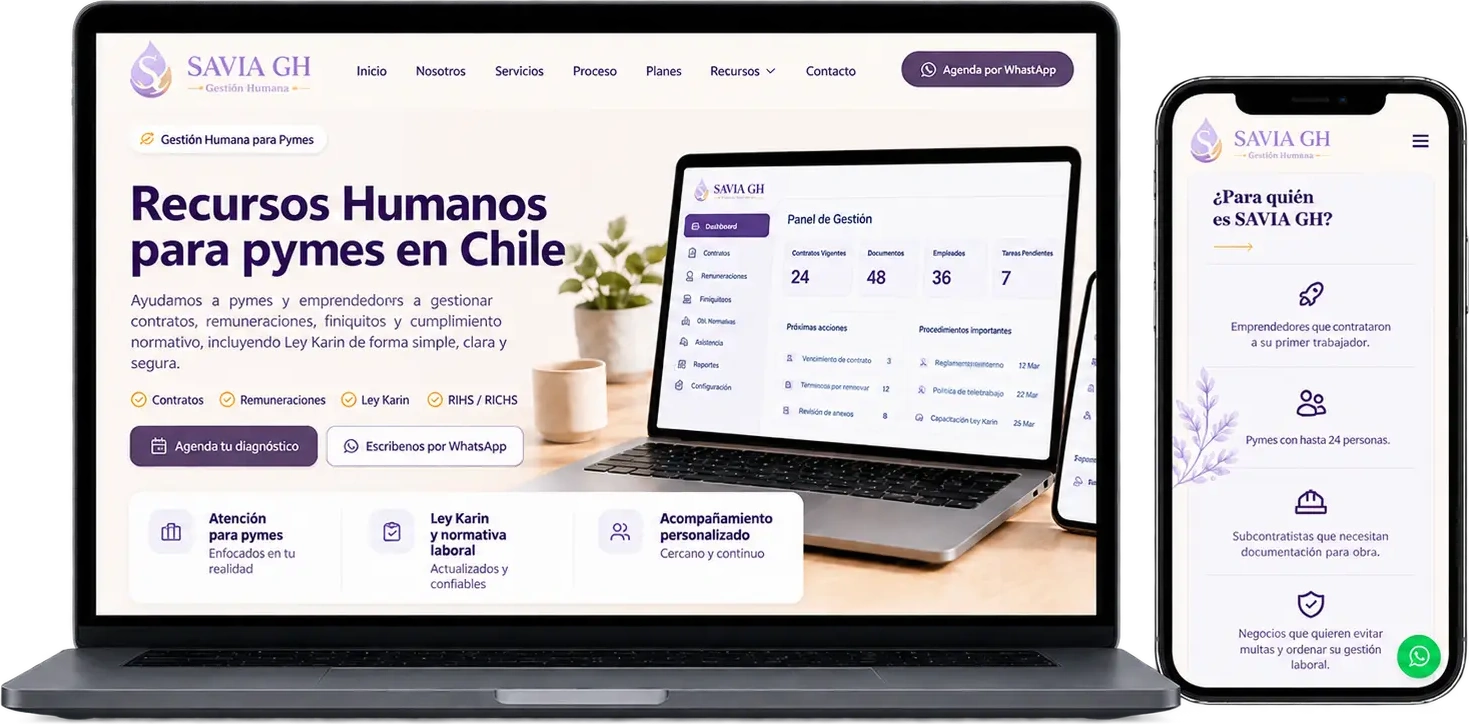Landing Page para Consultoría de Recursos Humanos y Cumplimiento Laboral - Proyecto Landing Page en Chile