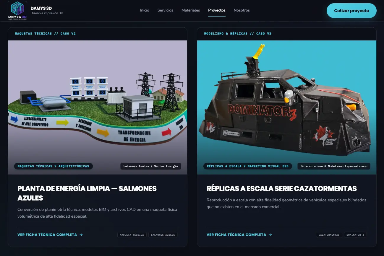 Diseño Web para Empresa de Soluciones 3D - Vista 2