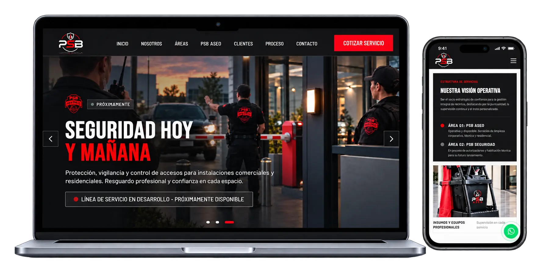 Proyecto web de PSB Servicios, Servicios integrales