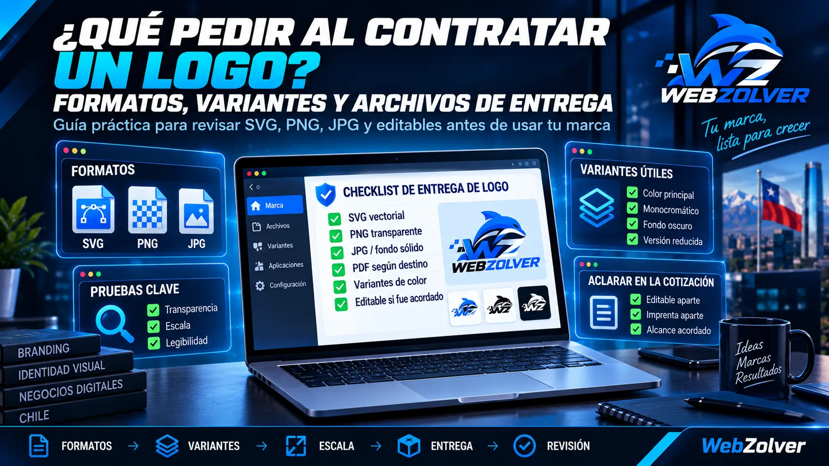 Qué archivos debe entregar un diseñador de logos: SVG, PNG y editables