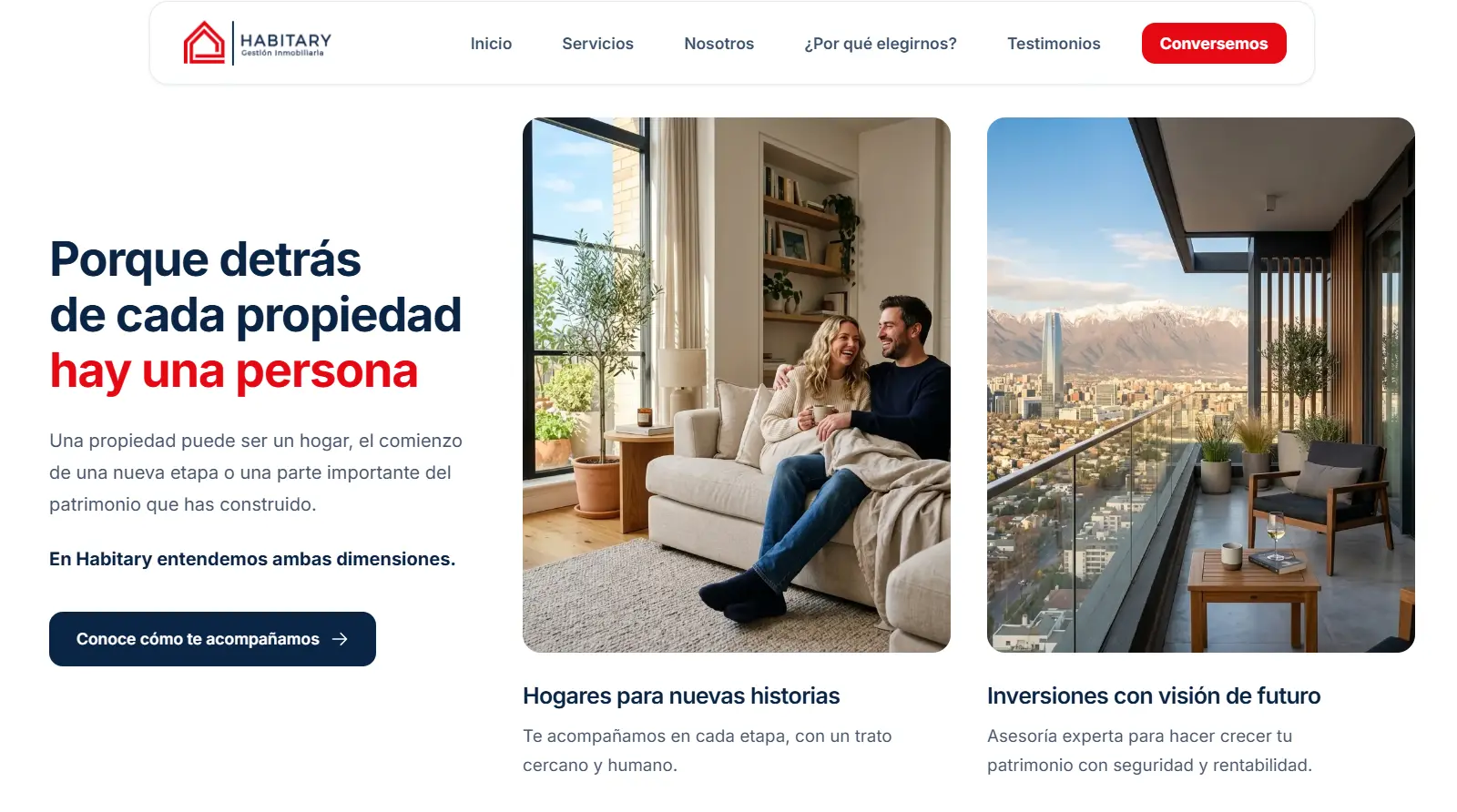 Landing Page para Corredora Boutique e Inversiones Inmobiliarias - Vista 2