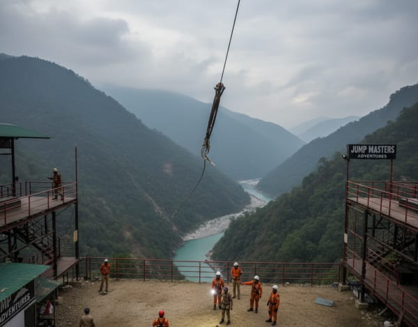 Rishikesh Bungee Jumping Accident: 24-Year-Old Falls From 180 Ft After Rope Snaps, Critical At AIIMS