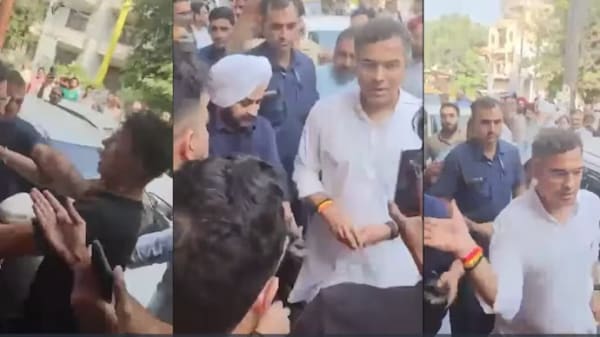 Tilak Nagar Road Inspection: AAP MLA Pulls Up Fresh Road Surface in Front of Delhi PWD Minister; Clash Turns Physical