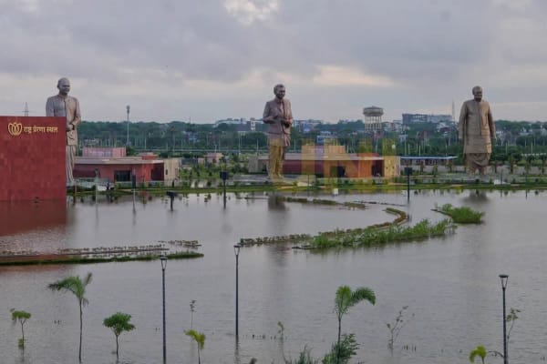 Lucknow: ₹230-Crore Rashtra Prerna Sthal Waterlogged After Heavy Rain