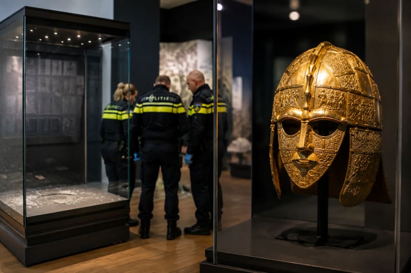 Three jailed over heist of ancient golden helmet from Dutch museum