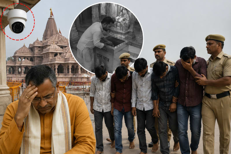  Hidden Cameras Expose Donation Theft at Ram Mandir — Eight Arrested, Top Trust Official Resigns