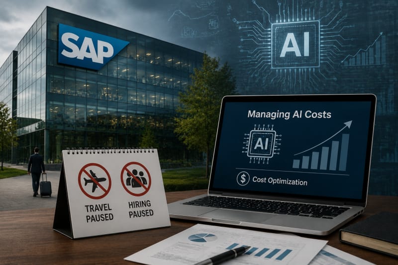 Europe's biggest software company SAP pauses travel and hiring over AI costs