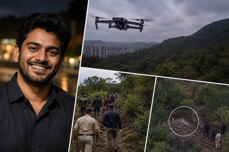 Mystery deepens over missing Bengaluru techie as drone spots 'body' on hill