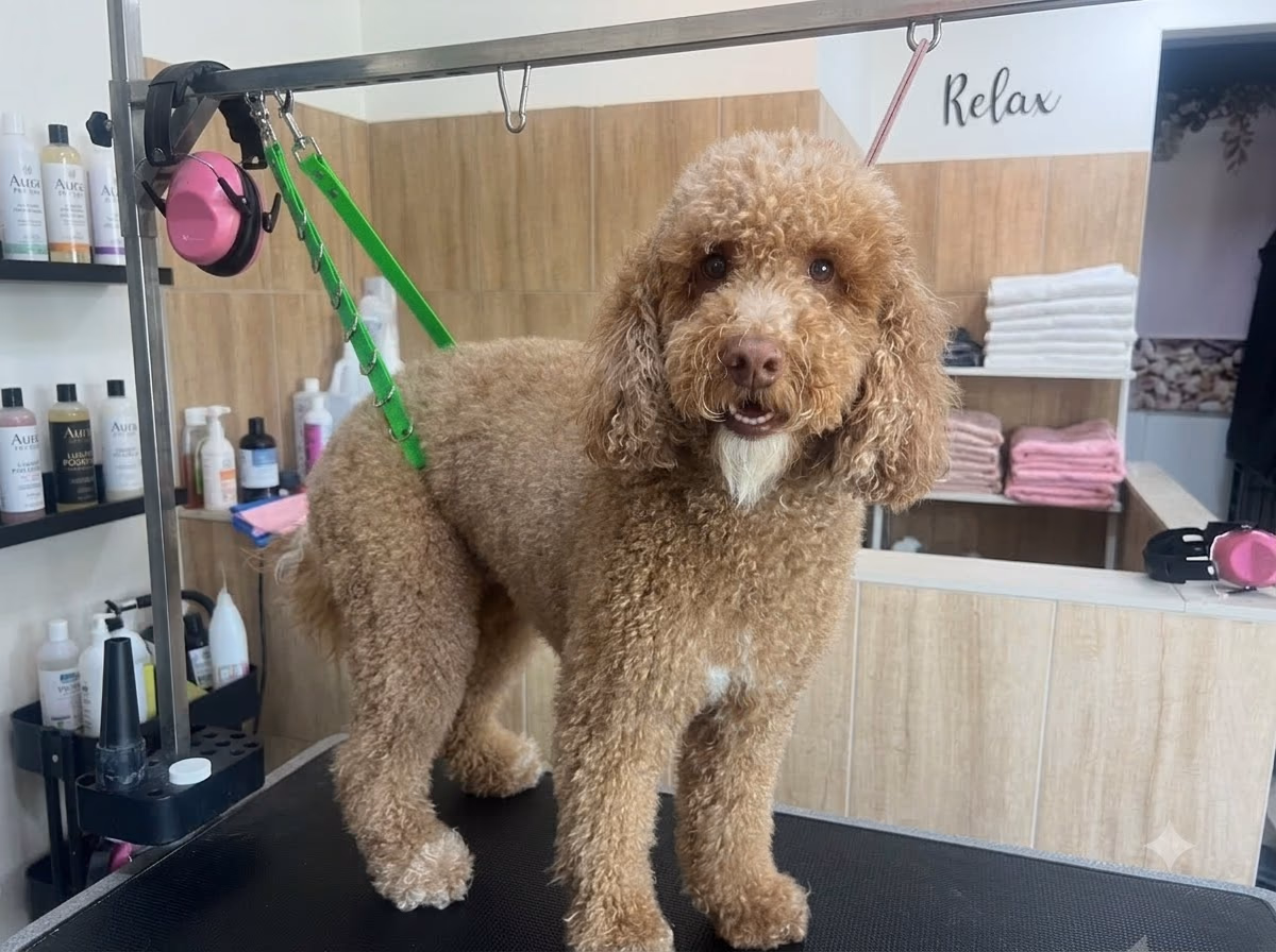 Before Poodle grooming at Pet Town