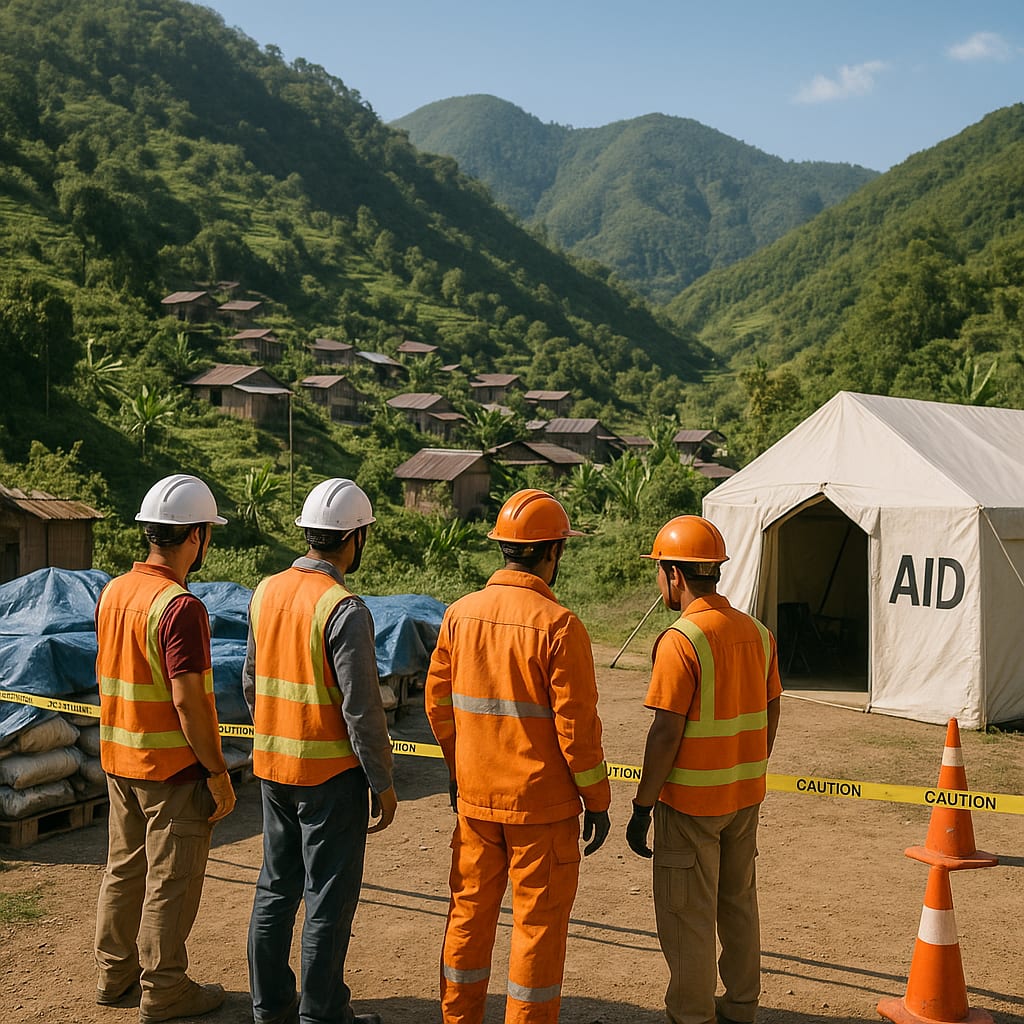 Massive blast levels Myanmar border village as rescuers dig for dozens feared dead