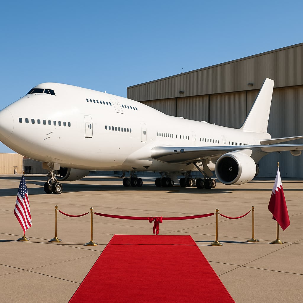 A foreign jet bridges Air Force One gap, testing U.S. guardrails