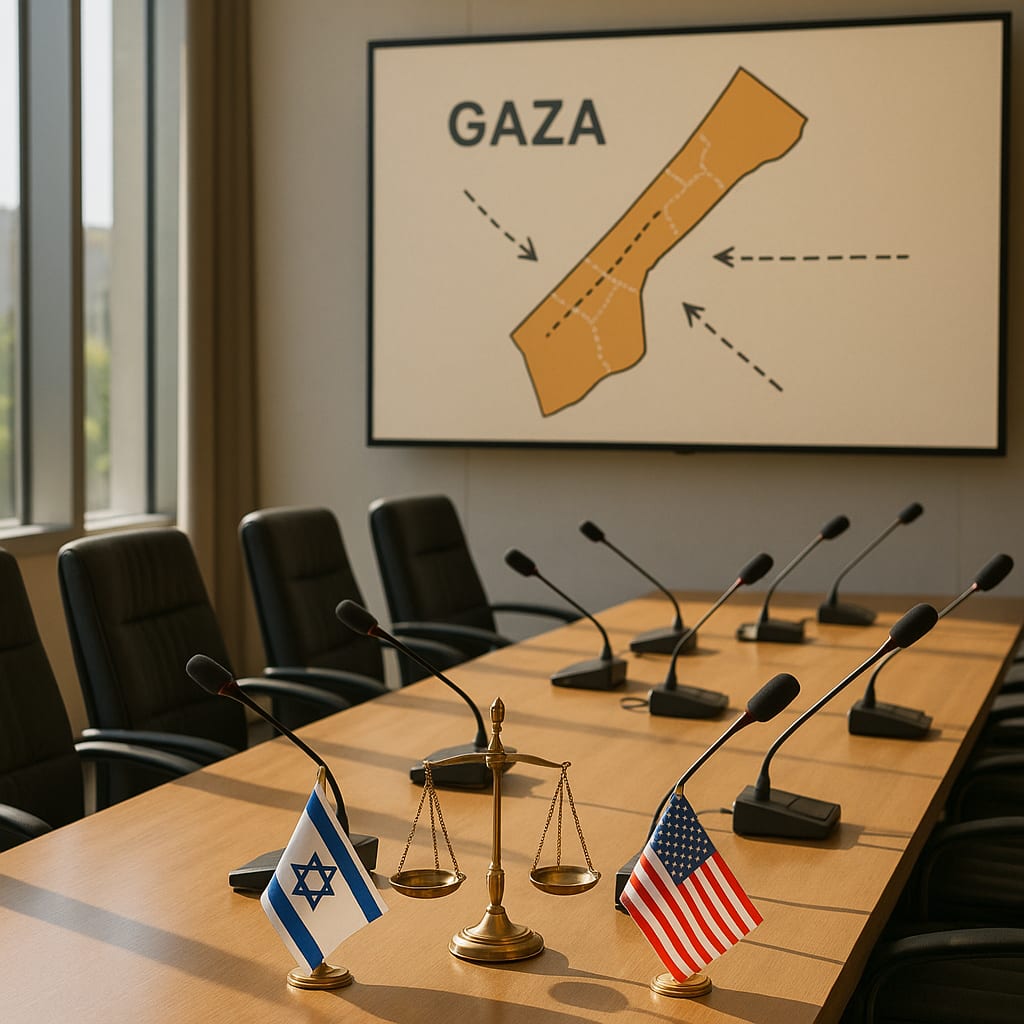 Gaza exodus sold as voluntary, constrained by law and allies