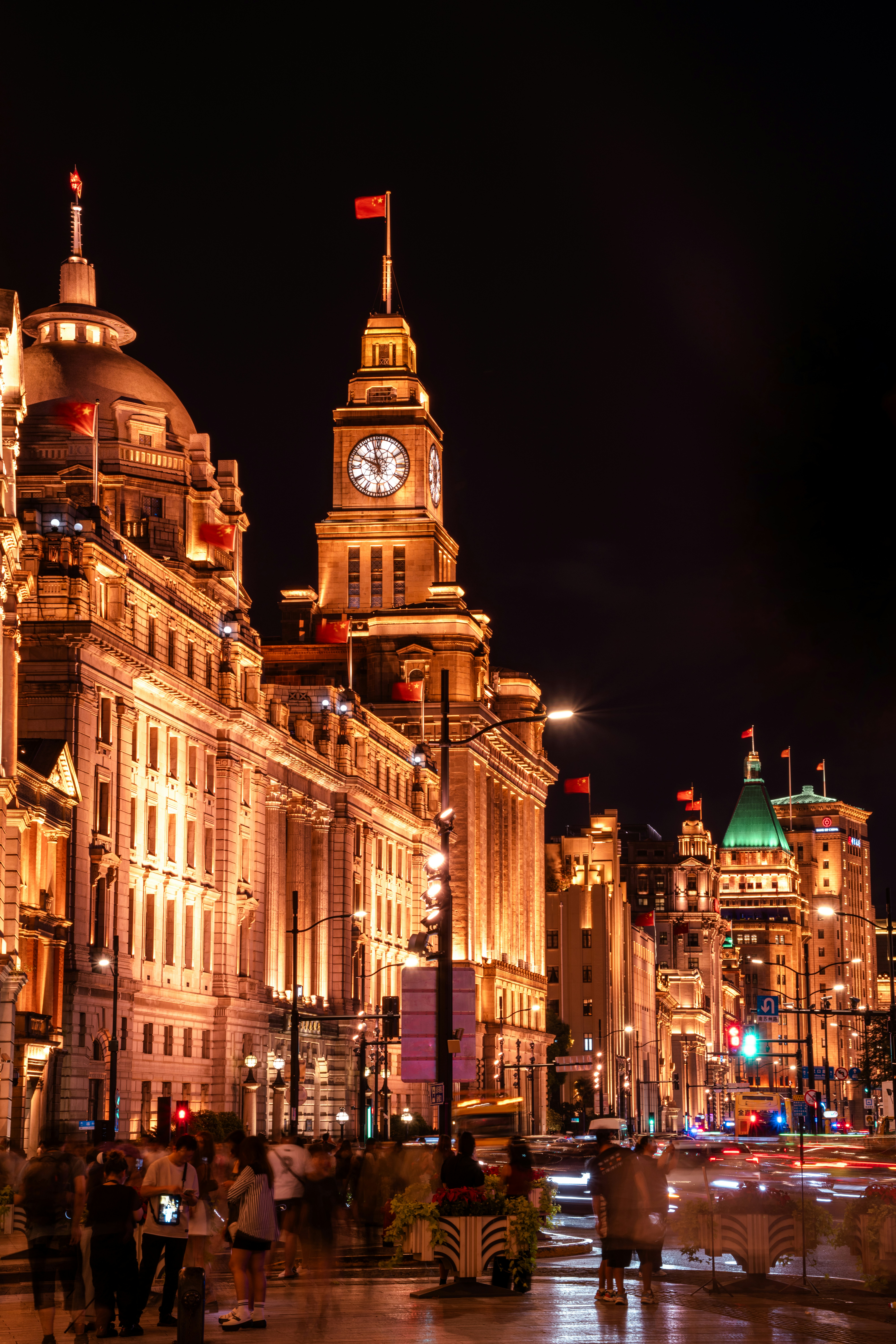 The Bund waterfront and Pudong skyline at night