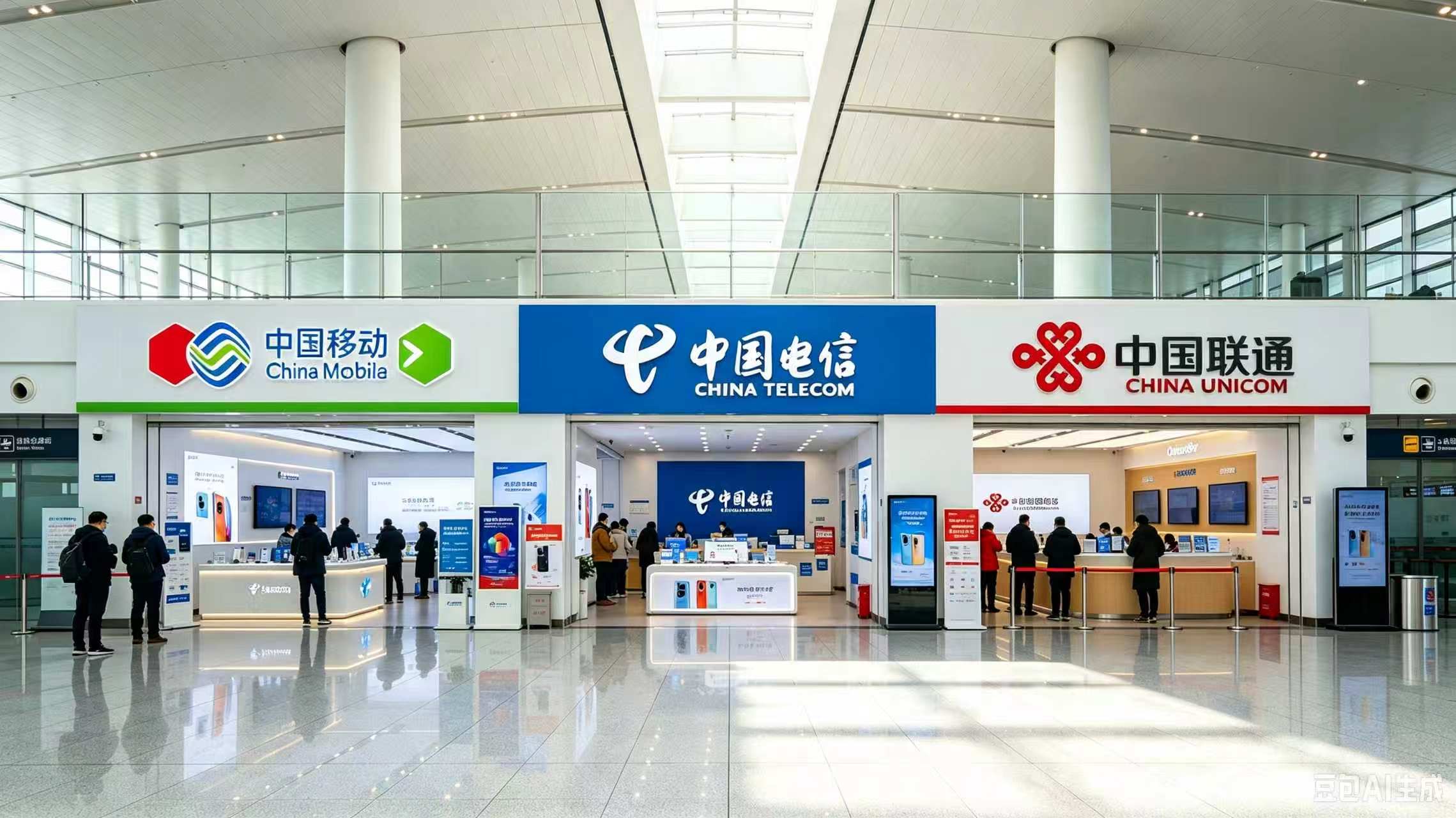China Mobile counter at Beijing Capital Airport