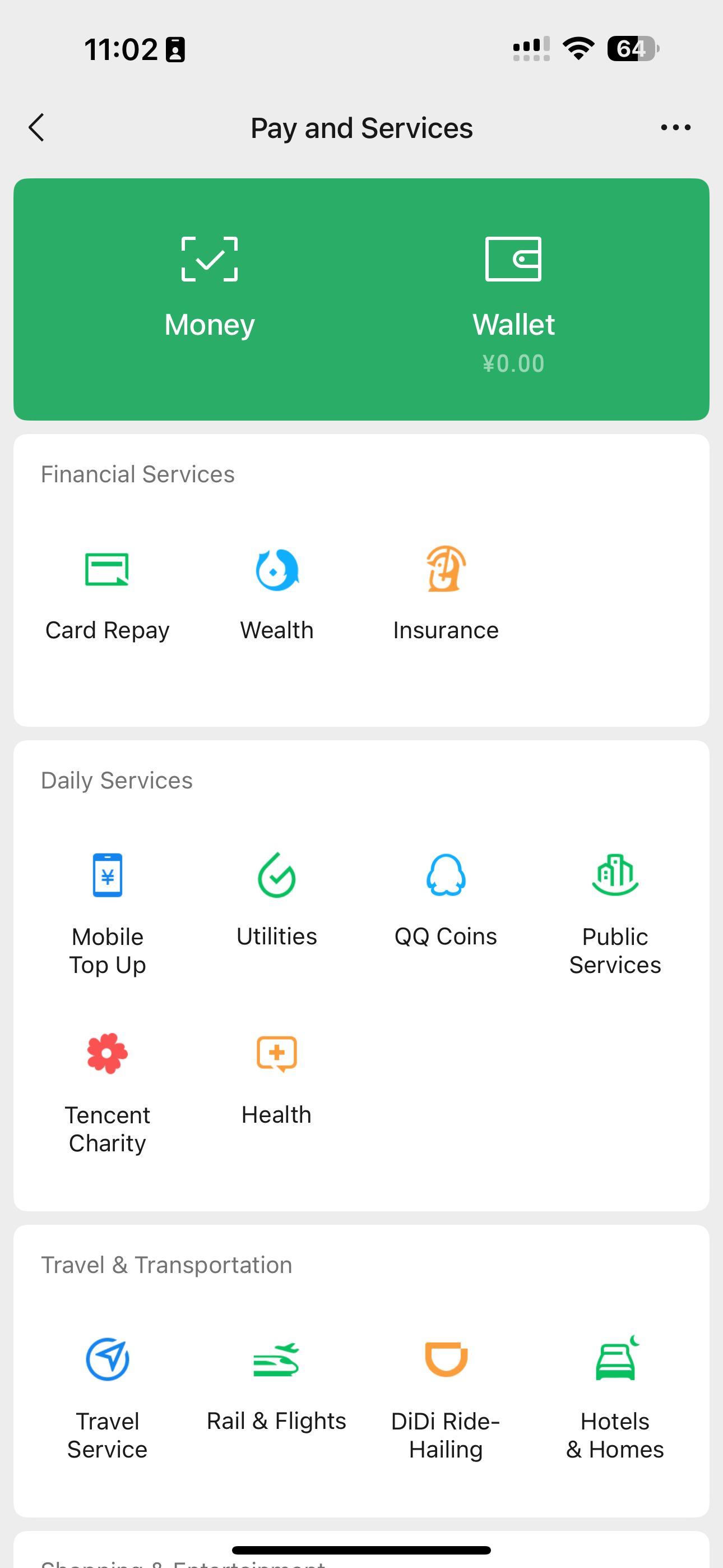 WeChat Pay wallet