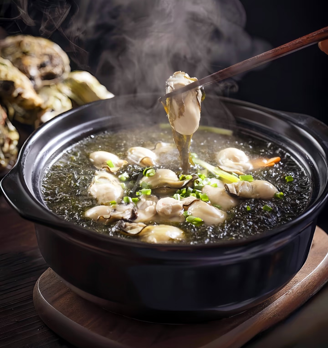 Seaweed and seafood soup