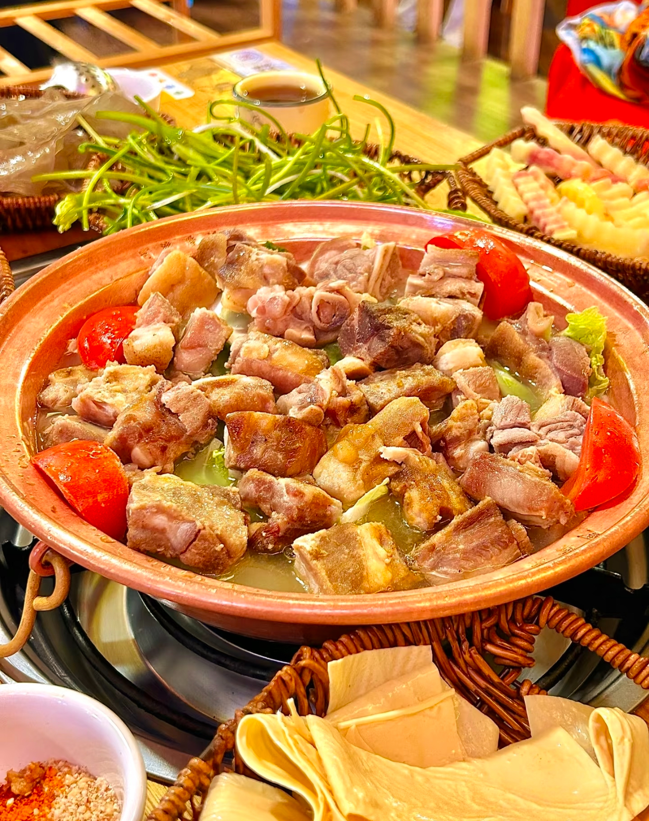Cured Pork Rib & Wild Mushroom Hotpot