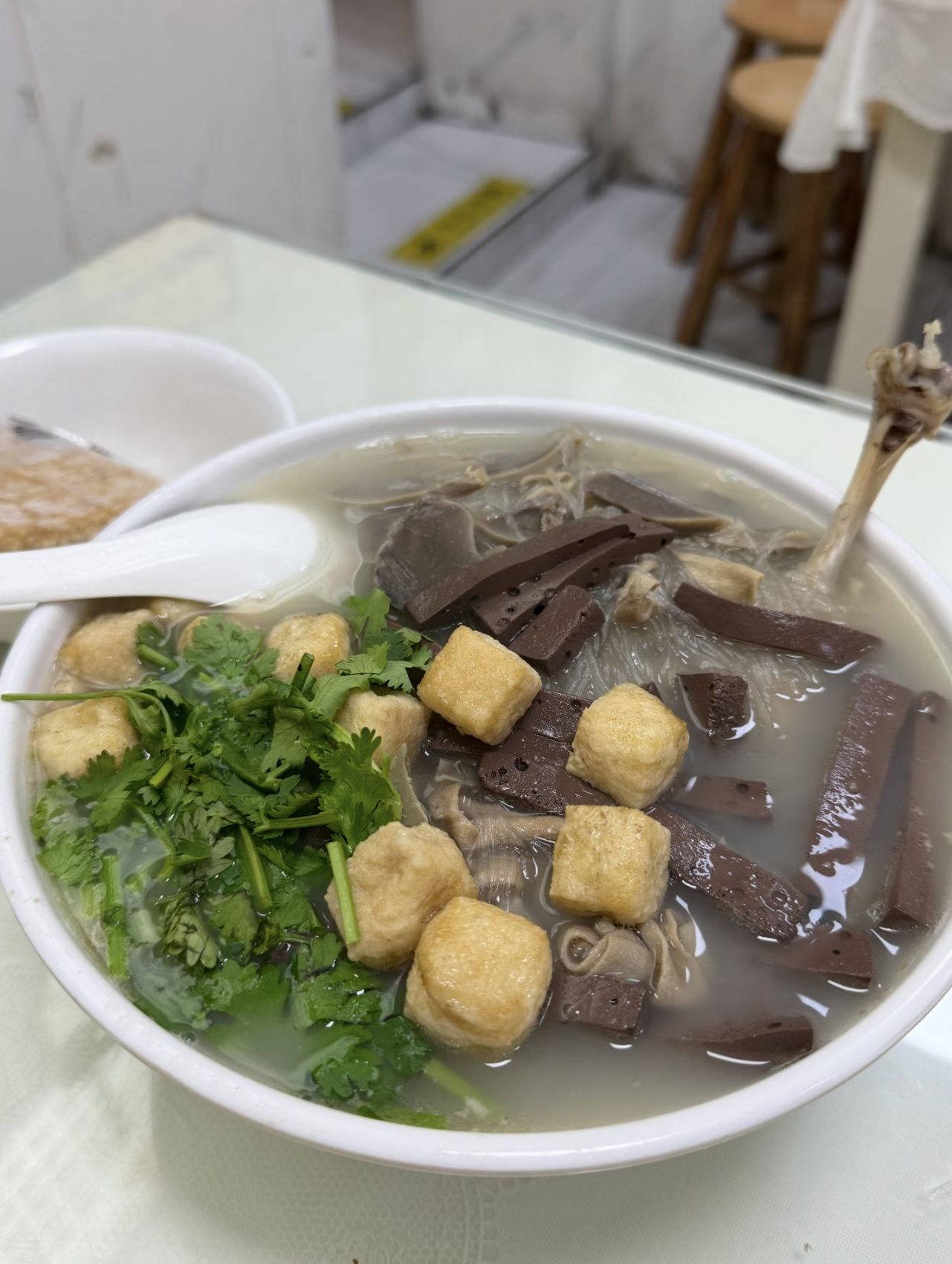 Duck blood vermicelli soup