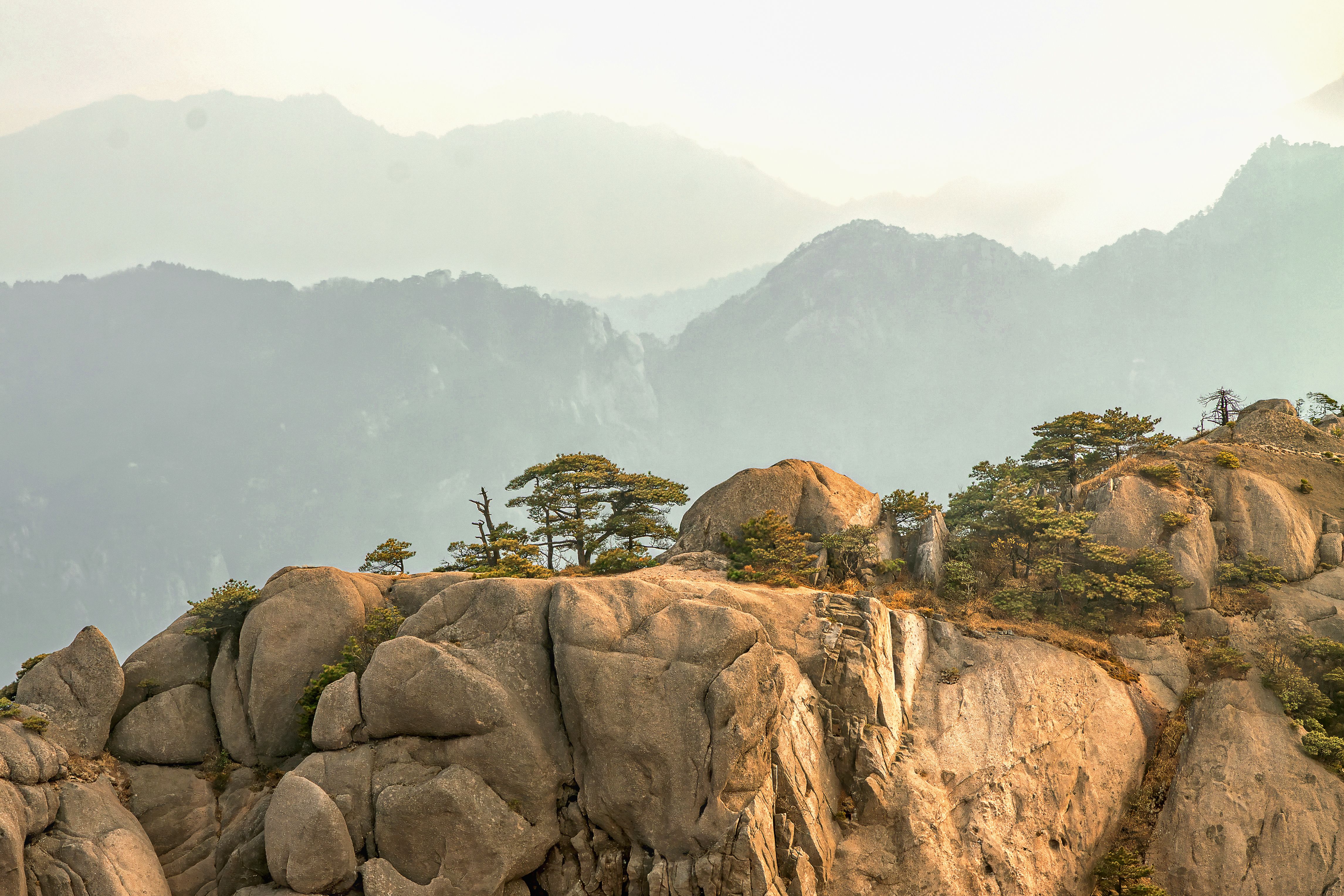 Huangshan granite peaks and Hongcun village