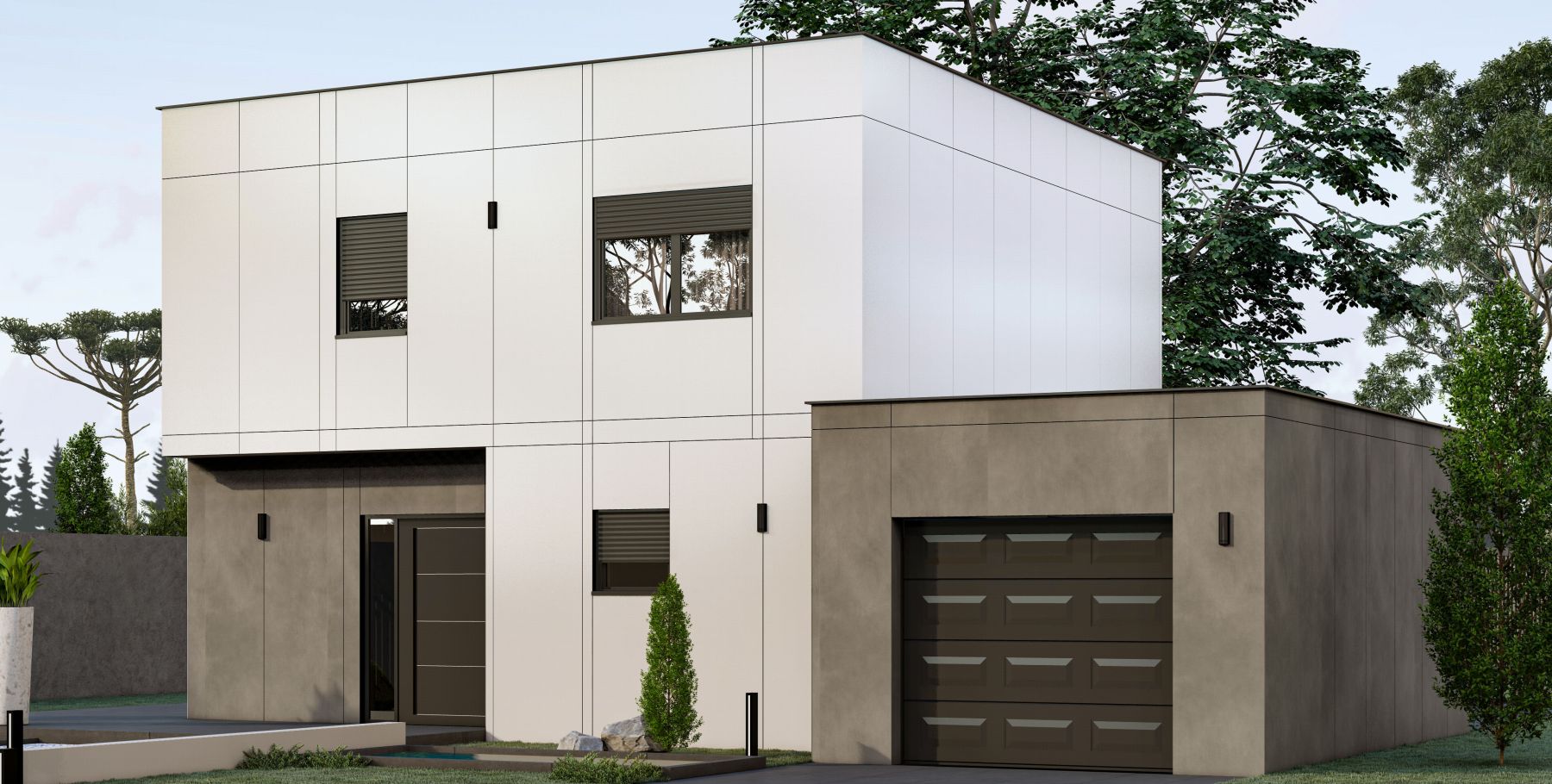 Maison préfabriquée ossature bois à toit 2 pentes thumbnail 3