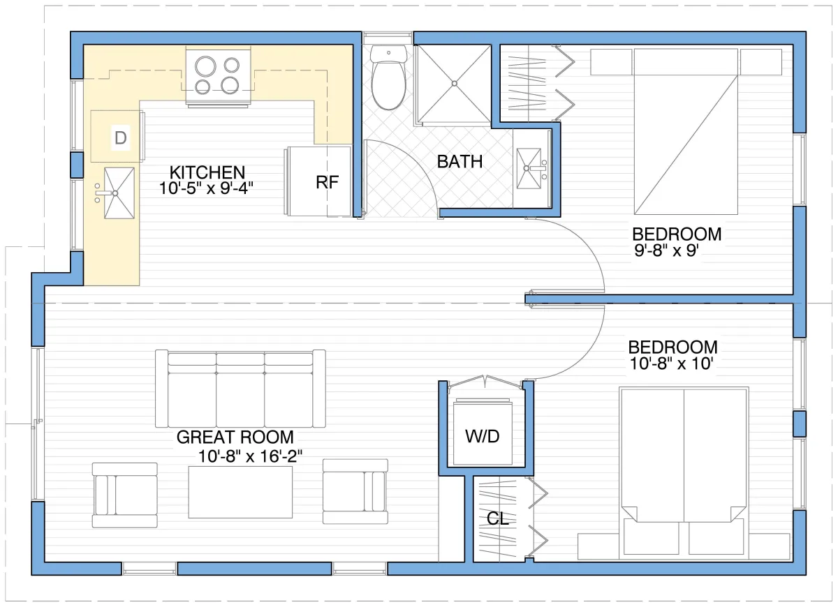 1 Bedroom | 613 SF thumbnail 3