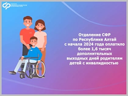 Дополнительные выходные для родителей детей с инвалидностью в Республике Алтай