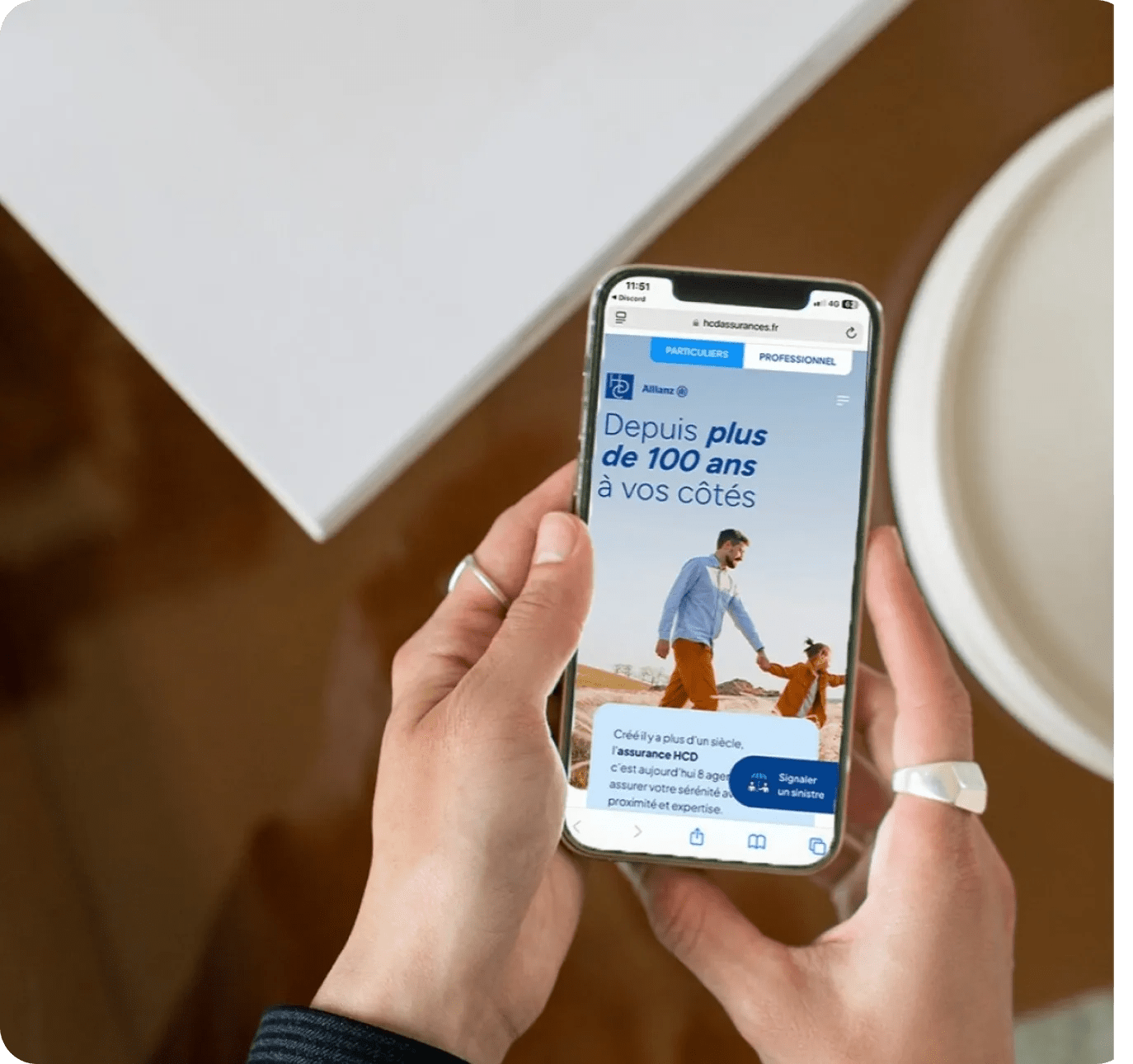 Site HCD Assurances sur mobile