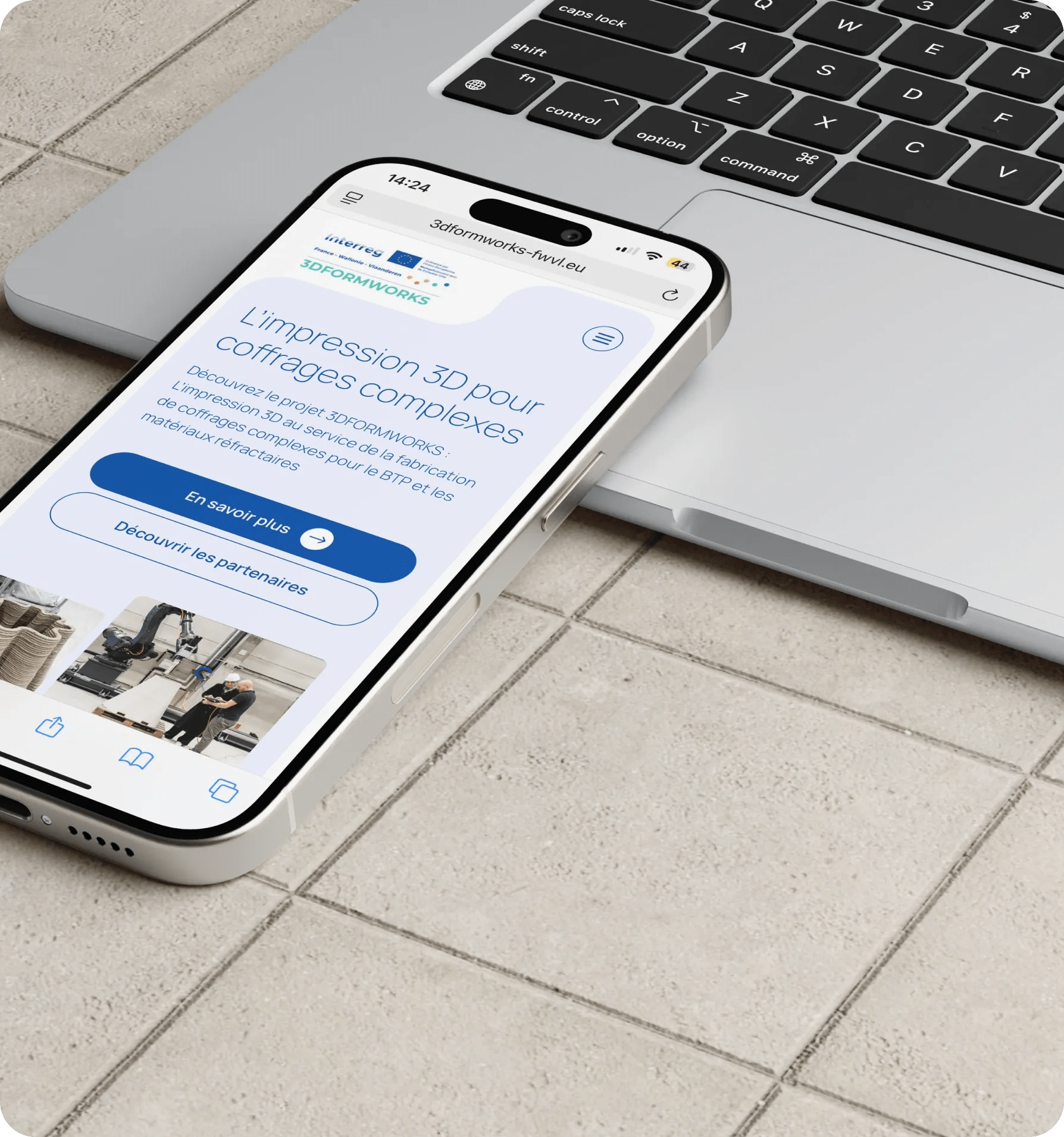 Site 3DFORMWORKS sur mobile
