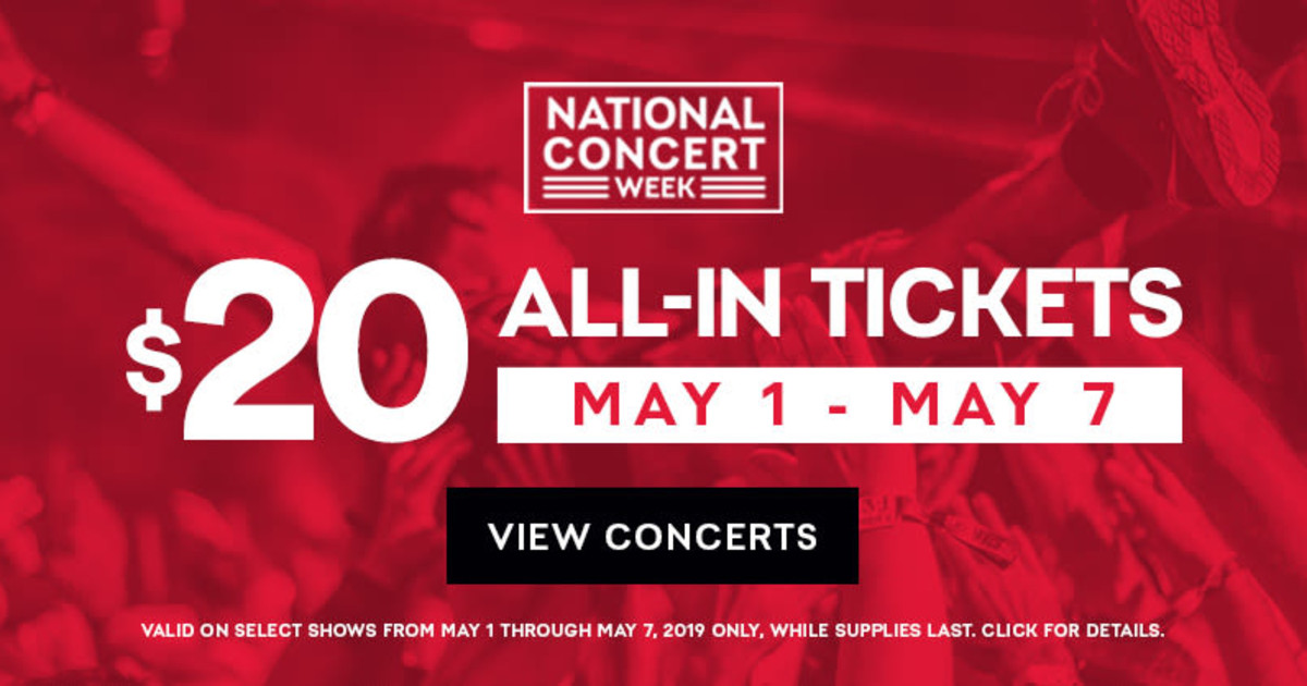 National Concert Week Get 20 Tickets